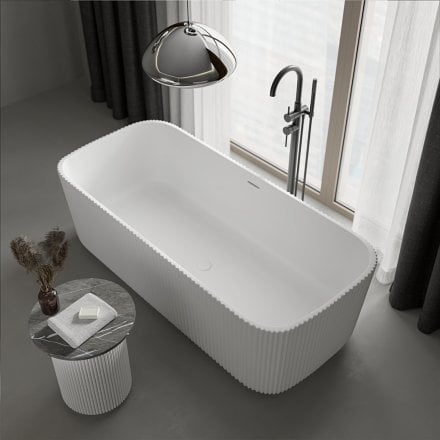 Shard Freestanding Fluted Stone Bath 1700mm