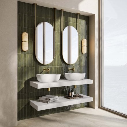 Sicily Brushed Gold & Stainless Steel Mirror 1360mm