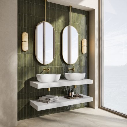 Sicily Brushed Gold & Stainless Steel Mirror 1500mm
