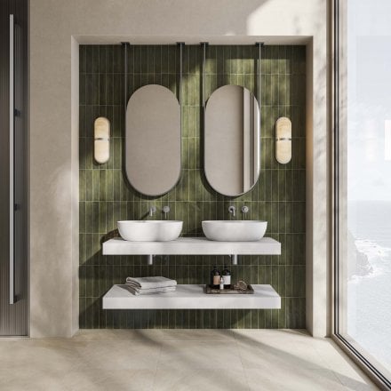 Sicily Brushed Silver & Stainless Steel Mirror 1360mm