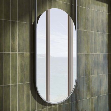 Sicily Brushed Silver & Stainless Steel Mirror 1360mm