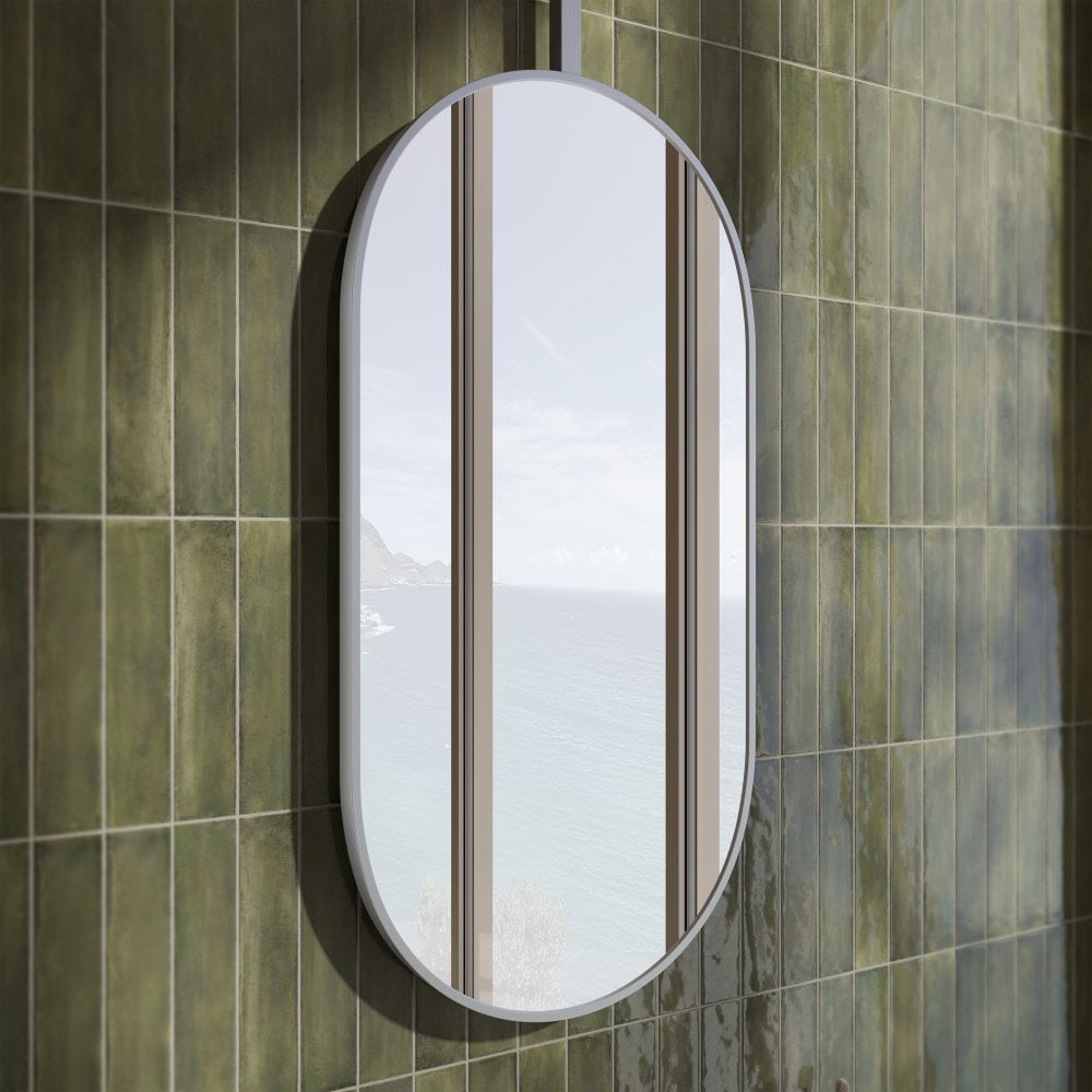 Sicily Brushed Silver & Stainless Steel Mirror 1500mm
