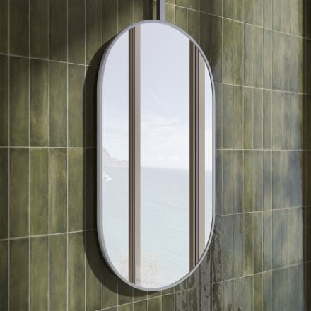 Sicily Brushed Silver & Stainless Steel Mirror 1500mm