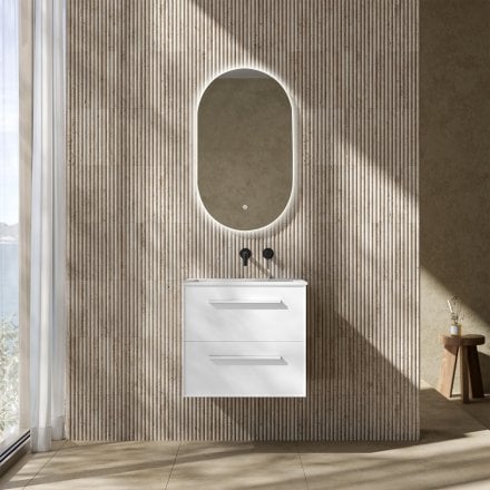 Sicily Front & Backlit Pill Mirror 800mm