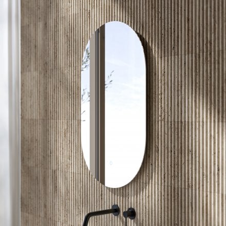 Sicily Front & Backlit Pill Mirror 800mm