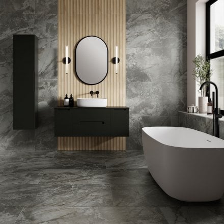 Sierra Grigio Semi-Polished - Smooth Porcelain Wall & Floor Tile 1200 x 600mm