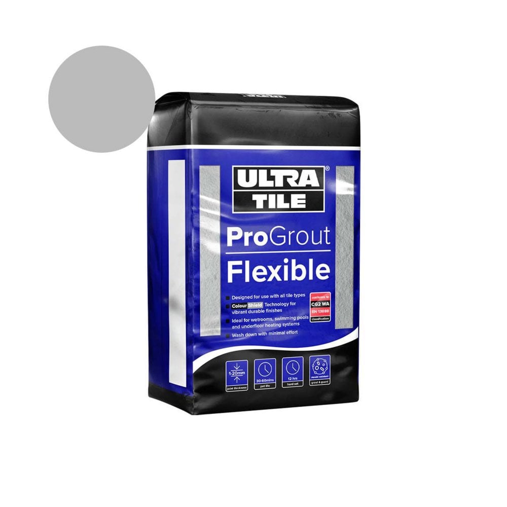 Silver Grey Ultra ProGrout - 3kg Flexible Wall & Flooring Grout
