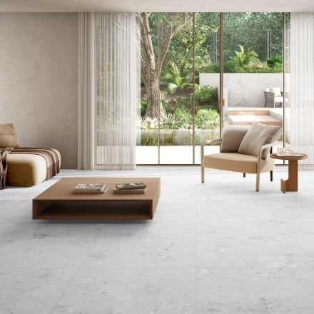 Terazzia White Matt - Smooth Porcelain Wall & Floor Tile 900 x 900mm