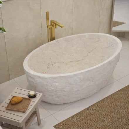 Tova Galala Beige Marble Bath 1524mm