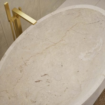 Tova Galala Beige Marble Bath 1524mm