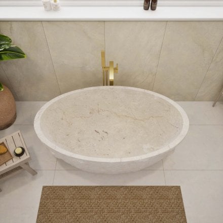 Tova Galala Beige Marble Bath 1524mm