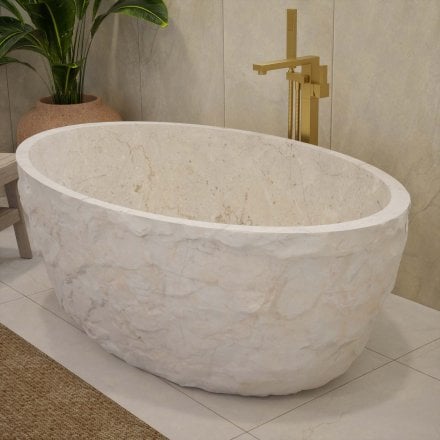 Tova Galala Beige Marble Bath 1524mm