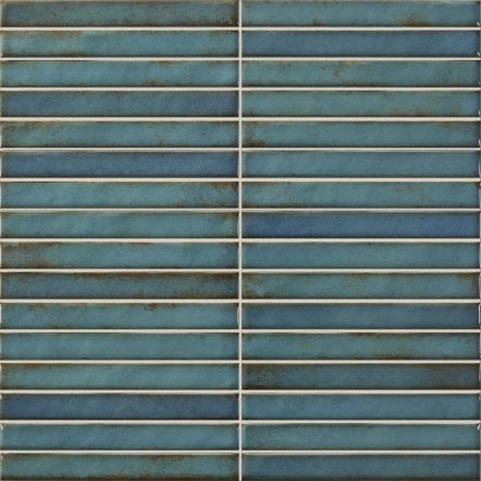 Turquoise Gloss - Elara Smooth Linear Ceramic Wall Tile 350 x 350mm