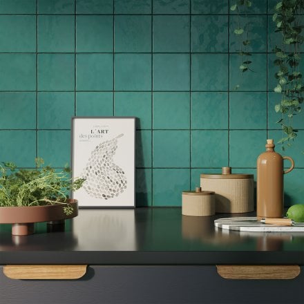Turquoise Gloss - Vivid Smooth Ceramic Wall Tile 130 x 130mm