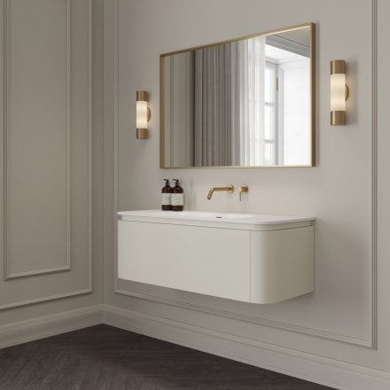 Vantage Vanity Unit with Stone Basin (Chalk 1200mm)