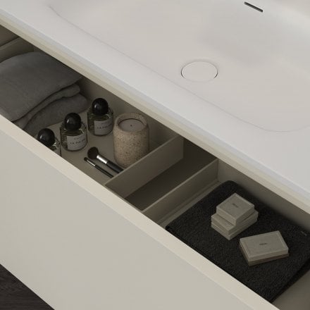 Vantage Vanity Unit with Stone Basin (Chalk 1200mm)