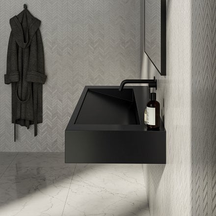 Velar Matt Black Stone Basin 1200mm