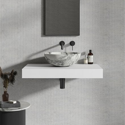 Vento Arabescato Marble Countertop Basin 400mm