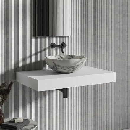 Vento Arabescato Marble Countertop Basin 400mm