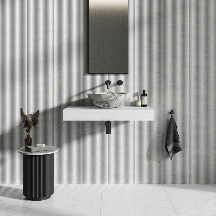 Vento Arabescato Marble Countertop Basin 400mm