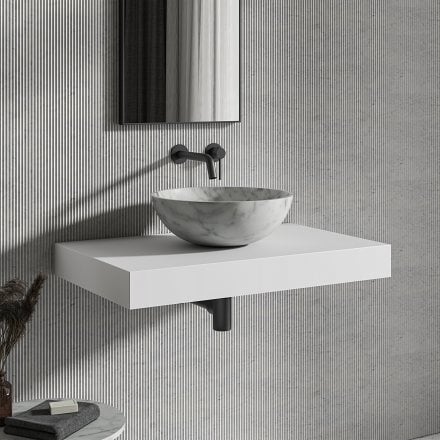 Vento Carrara Marble Countertop Basin 400mm