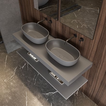 Vermont Mako Grey Countertop Stone Basin 560mm