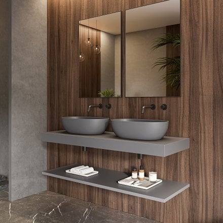 Vermont Mako Grey Countertop Stone Basin 560mm