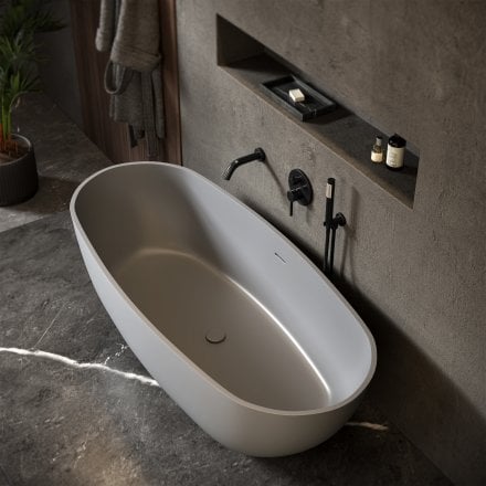 Vermont Mako Grey Freestanding Stone Bath 1700mm