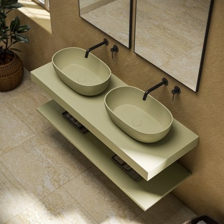 Vermont Olive Countertop Stone Basin 560mm