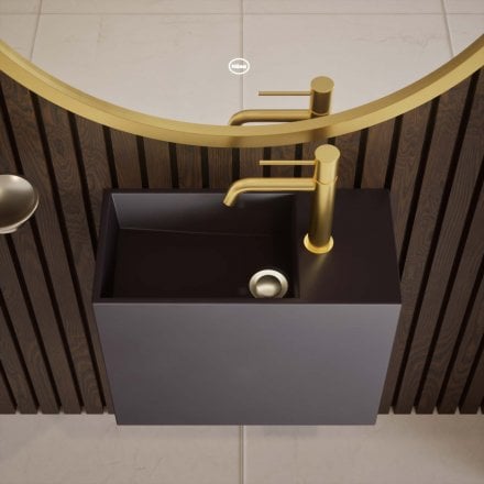Vigo Matt Black Stone Basin 450mm