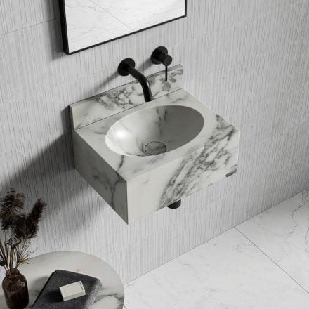 Vista Arabescato Marble Wall Hung Basin 400mm