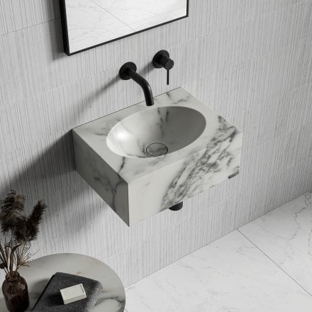 Vista Arabescato Marble Wall Hung Basin 400mm