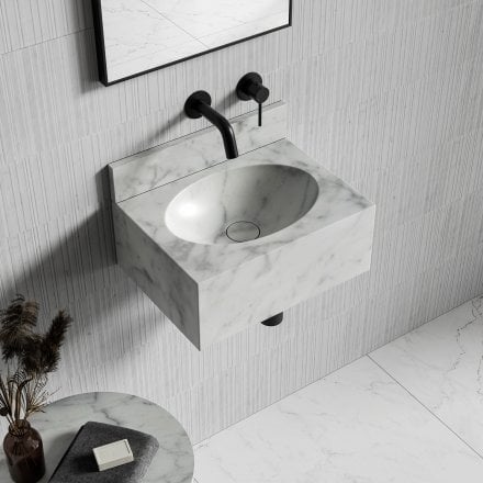 Vista Carrara Marble Wall Hung Basin 400mm
