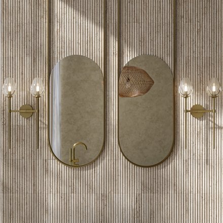 Vitre Hand-Blown Glass Double Wall Sconce - Brushed Gold 610mm