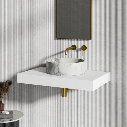 Volta Arabescato Marble Countertop Basin 400mm