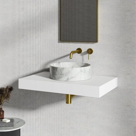 Volta Carrara Marble Countertop Basin 400mm