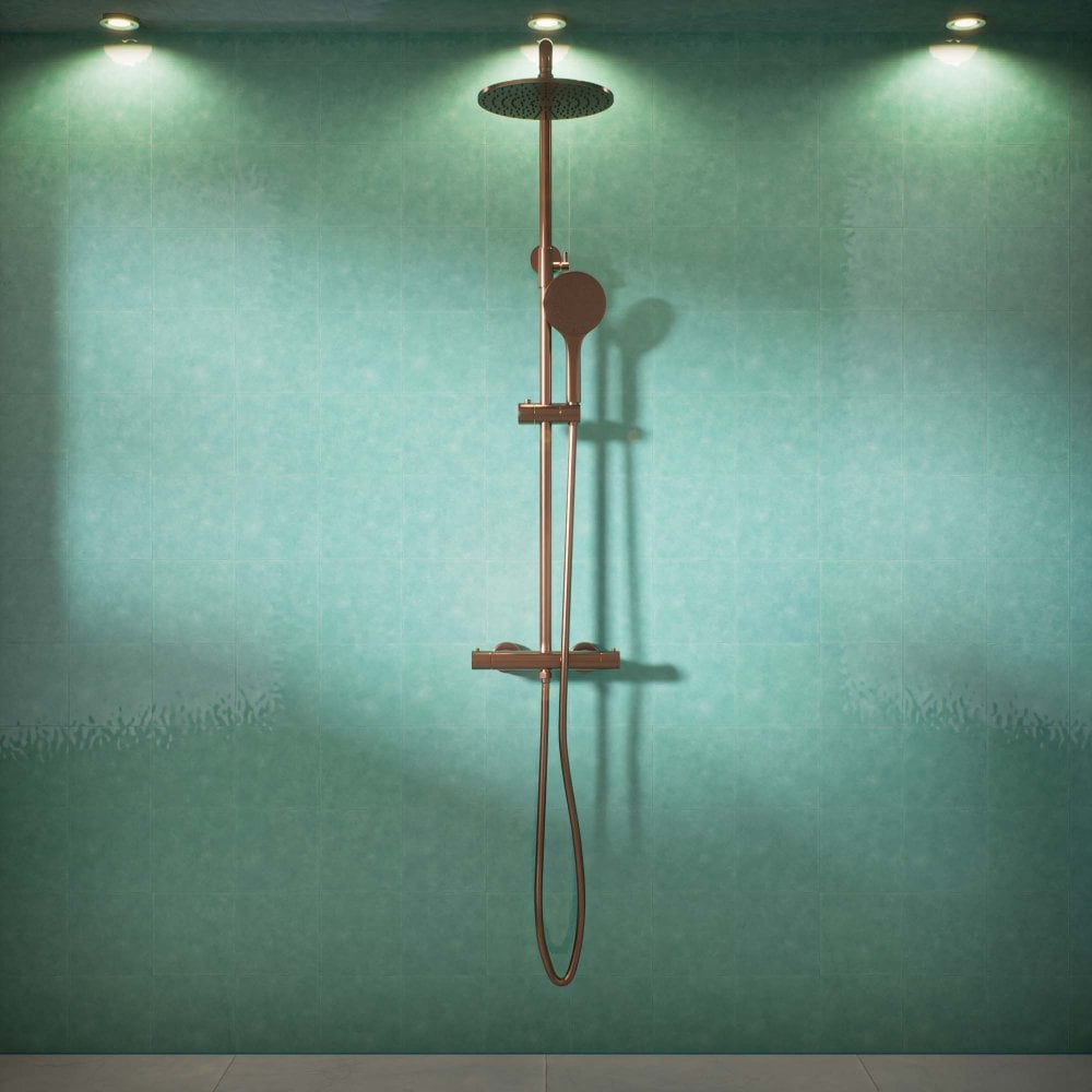 Voss Cool Touch Knurled 2-Way Thermostatic Shower Mixer Set