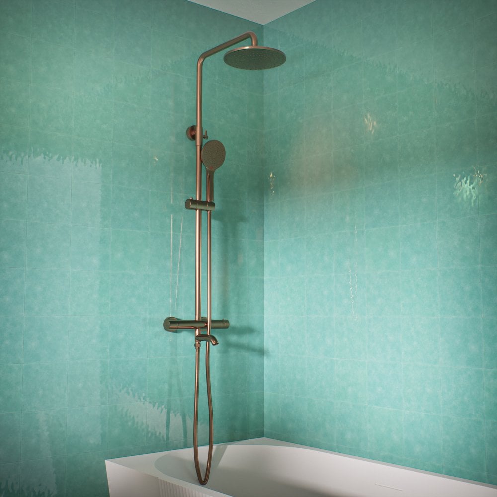 Voss Cool Touch Knurled 3-Way Thermostatic Shower Mixer Set