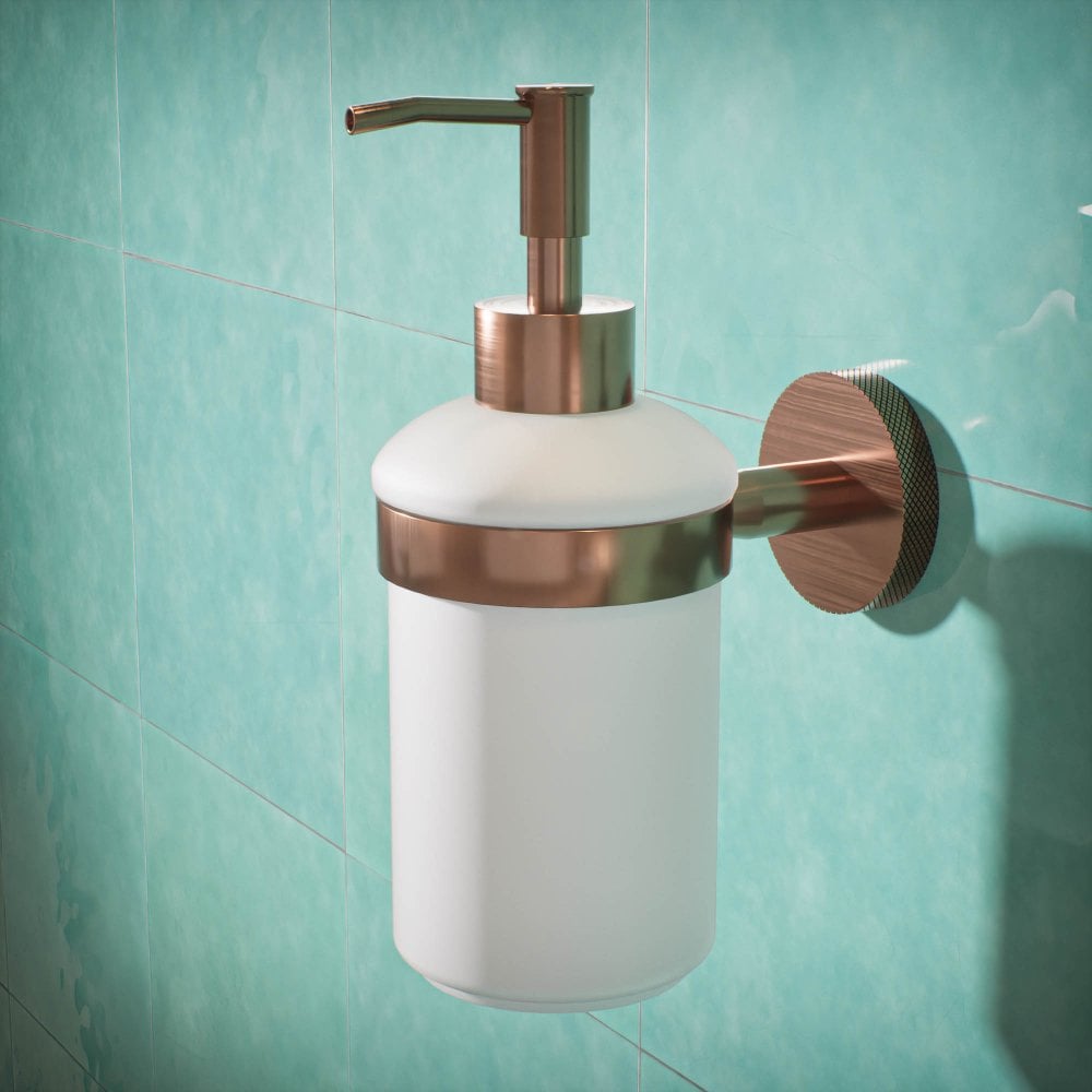 Voss Knurled Wall Mounted Soap Dispenser and Holder