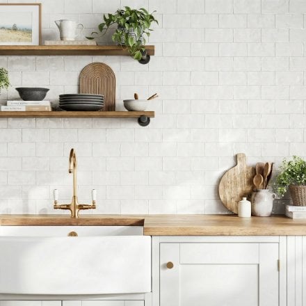 White Gloss - Crafted Smooth Ceramic Wall Tile 75 x 150mm