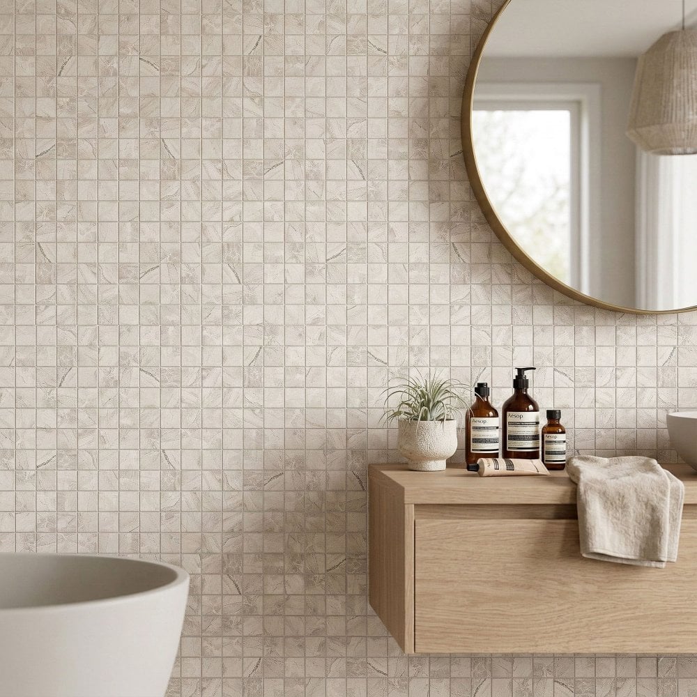 White Matt - Origins Smooth Porcelain Mosaic Tiles 300 x 300mm