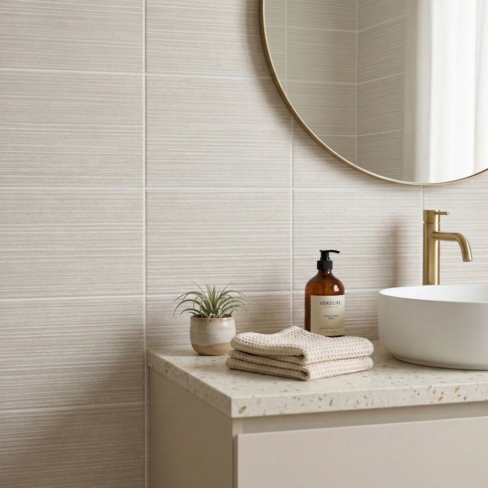 White Matt - Urban Textured Porcelain Wall & Floor Tile 298 x 600mm